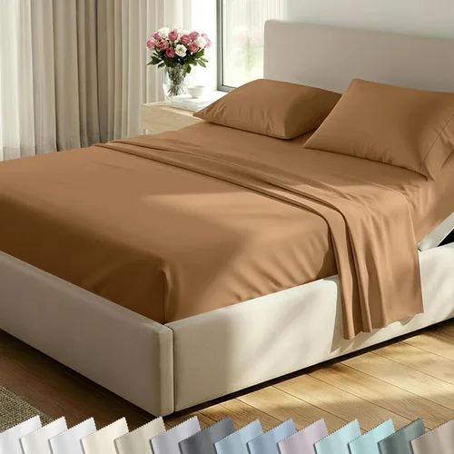 Vista 58 de California Design Den Juego de sábanas de lujo tamaño King - 100% algodón, 600 número de hilos, sábanas King de bolsillo profundo, ropa de cama