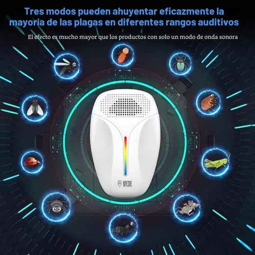 Vista 2 de Repelente ultrasónico mejorado y repelente de insectos para interiores, ultrasónico y repelente para cucarachas, roedores, ratones, insectos