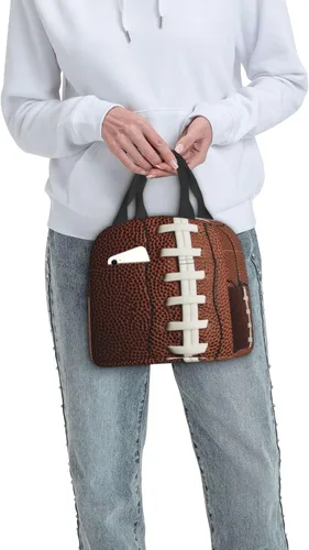 Vista 5 de Bolsa de almuerzo con aislamiento reutilizable de fútbol para mujeres y hombres, impermeable, lonchera térmica para el trabajo, oficina, viajes