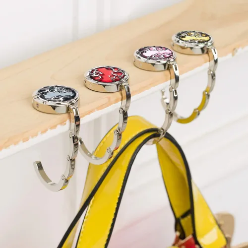 Vista 4 de JewelBeauty Percha plegable para colgar monederos para mesa, gancho para Rosa