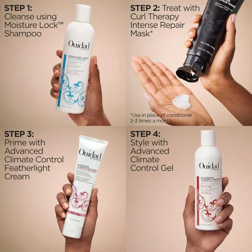 Vista 11 de Ouidad Curl Therapy - Máscara de reparación intensa, 8.5 onzas líquidas, repara visiblemente + refuerza los rizos dañados, fórmula