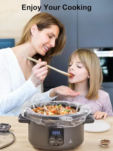 Vista 9 de SMARTAKE Forros para olla de cocción lenta, bolsas de cocina desechables de tamaño grande de 13" x 21", se ajustan de 3QT a 8QT para olla de cocción