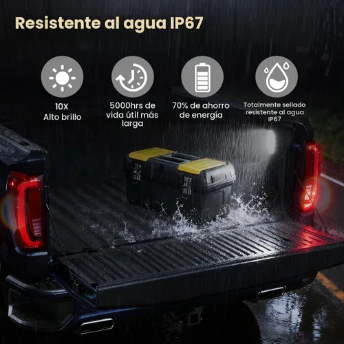 Vista 5 de Luces LED para caja de camión Lámpara de carga con arnés de cableado para Ford F150 2015-2022