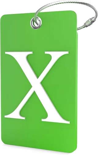 Vista 200 de Etiqueta de equipaje con inicial, totalmente flexible, con aro de acero inoxidable, letra G