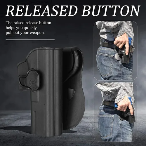 Vista 4 de Funda OWB para Glock 17 17L 19 19X 22 23 26 27 31 32 33 (No para MOS), Mano Derecha