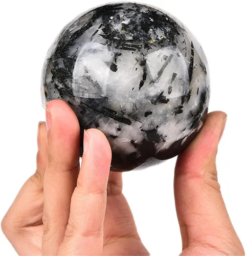 Vista 15 de JIC Gem Piedra Natural de Jaspe Africano Cristal de Curación Esfera Adivinación Bola de Piedra Preciosa, Feng Shui Reiki Aura Decoración