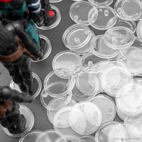 Vista 5 de SIXPOINTS 36 piezas de base redonda transparente compatible con figuras de acción de películas de Star Wars vintage de 3.75 pulgadas, disco de 0.984