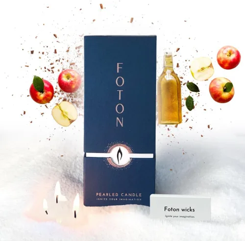 Vista 9 de Foton Pearled Candle - Vela de cera en polvo de 18 onzas – Velas de arena de cera en polvo con aroma a abeto navideño festivo, no tóxicas, de larga