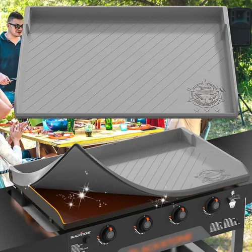 Vista 7 de Funda de parrilla de silicona para Blackstone de 22 pulgadas, cubierta protectora de silicona de grado alimenticio de borde completo y resistente