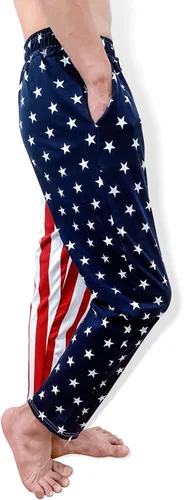 Vista 4 de Pantalones deportivos con la bandera estadounidense, pantalones deportivos casuales divertidos para hombres y mujeres