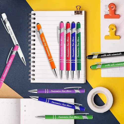 Vista 5 de 12 bolígrafos personalizados, bolígrafos personalizados con logotipo de nombre, bolígrafos de tinta personalizados con nombre comercial y nombre