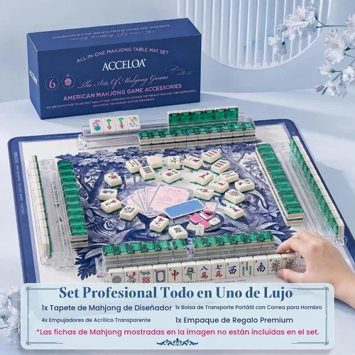 Vista 4 de American Mahjong Mat and Racks Set: 31.5" x 31.5" Neopreno impermeable Jungle Mono