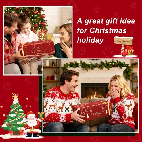 Vista 6 de QIKSION Juego de 6 Tazas de Café Navideñas de 16 oz, Grandes Tazas de Chocolate Caliente, Juego de Tazas de Cerámica de Cocoa para Vacaciones Regalo