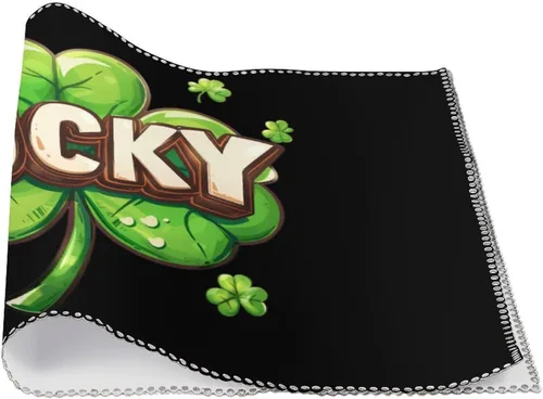 Vista 3 de St. Patrick's Day Shamrock Clover Placemats Set of 6 Resistant Table Mats Washable Place Mats for Dinner Party Table Decoration