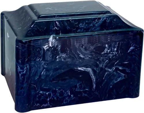 Vista 10 de Urna de cremación de mármol cultivado de Claremont negro, tamaño adulto, urnas de cremación para cenizas humanas, entierro en tierra, conmemorativo