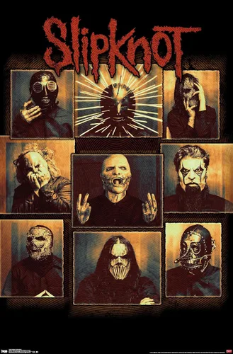 Vista 14 de Slipknot - Póster de pared a prueba de balas, 22.4 pulgadas de largo x 14.7 pulgadas, versión enmarcada en madera de granero
