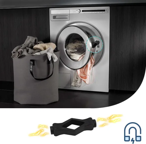 Vista 4 de Arandela de carga frontal, soporte de puerta de lavadora con forma de boca flexible, accesorios de puerta de lavadora fuertes que detienen