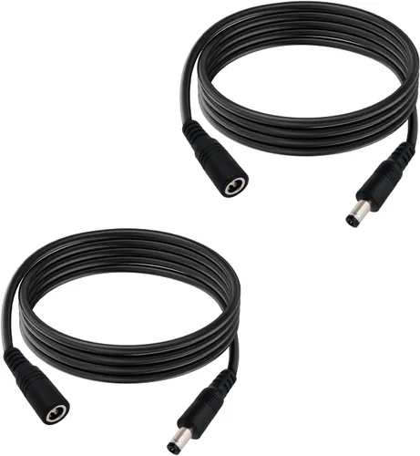 Vista 13 de Cable de extensión de alimentación CC de 1 pie, 5.5 mm x 2.1 mm, 18 AWG, macho a hembra, cable de extensión de 12 V para cámara de vigilancia CCTV