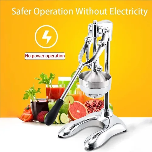 Vista 2 de Exprimidor profesional de cítricos, exprimidor de naranjas de acero inoxidable, extractor de jugo manual de prensa manual resistente comercial