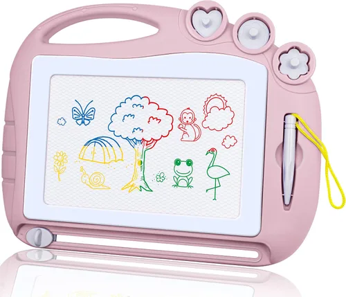 Vista 9 de Pizarra pequeña y magnética para dibujar. Almohadilla colorida y fácilmente borrable para dibujar y hacer bocetos. Juguete educativo para niños