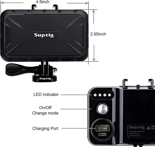 Vista 7 de Suptig Cargador Portátil, Paquete de Batería de 7800mAh, Banco de Energía, Compatible con Gopro Hero 13 Hero 12 11 10 9 8 7 6 5 4 3 3+ Hero Session