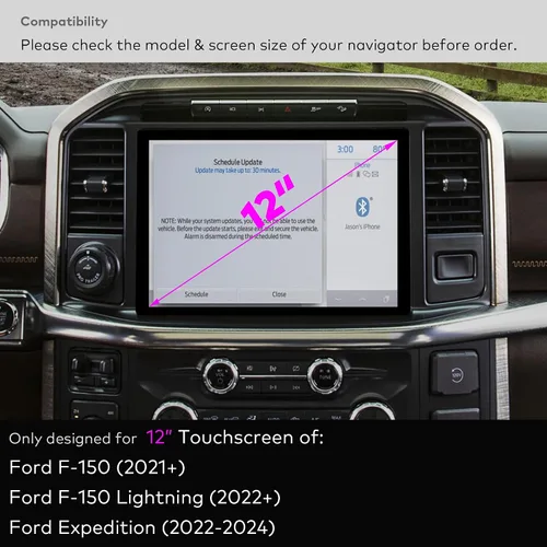 Vista 2 de [Antideslumbrante] Protector de pantalla de vidrio templado para Ford F-150 (2021-2025), F-150 Lightning (2022-2025), Expedition (2022-2024)