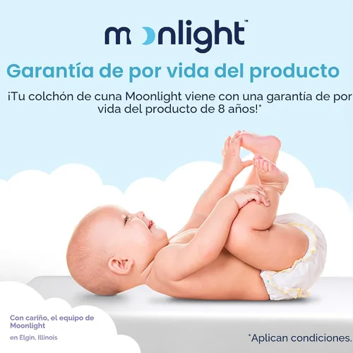 Vista 7 de Colchón de espuma para cuna Moonlight Slumber Little Dreamer, doble firmeza, Estándar, Blanco