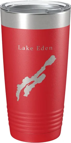 Vista 11 de Lake Eden Map Tumbler Travel Mug Insulated Laser Engraved Coffee Cup Vermont 20 oz Black