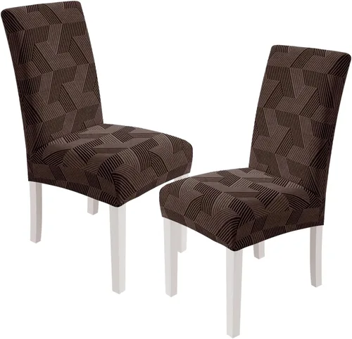 Vista 59 de JIVINER - Juego de 2 fundas elásticas para sillas de comedor, fundas geométricas de jacquard para sillas de comedor, fundas lavables para sillas