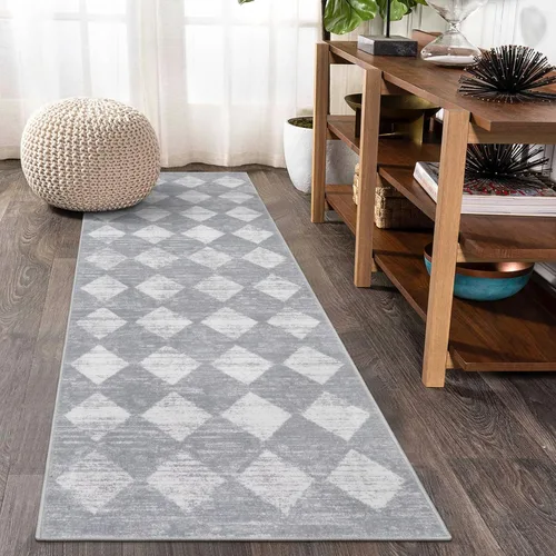 Vista 39 de Lahome - Tapete con diseño de entramado marroquí, a cuadros, pequeño, suave y antideslizante, moderno, resistente a las manchas, para puerta Negro