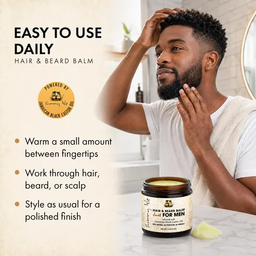 Vista 6 de Sunny Isle Pomada de bálsamo para cabello y barba de aceite de ricino negro