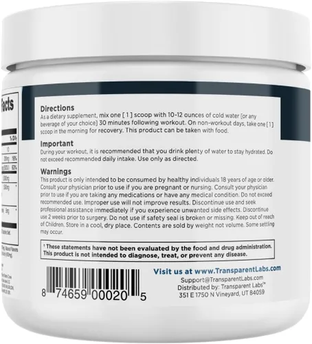 Vista 8 de Transparent Labs Creatine HMB - Monohidrato de creatina en polvo con HMB para crecimiento muscular, mayor fuerza, mayor producción de energía