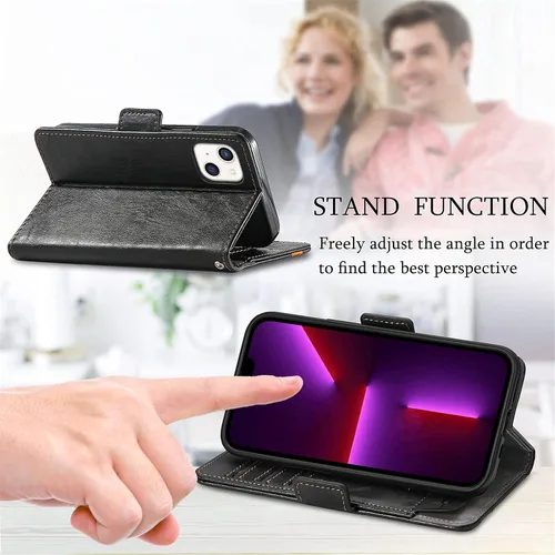 Vista 7 de bojioderf Funda compatible con Nothing Phone 1, compatible con Nothing Phone One (A063), cierre magnético, tarjetero/tarjetero, color negro