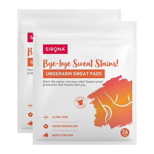 Vista 12 de Sirona Almohadilla desechable para sudor de axilas, 24 almohadillas, antitranspirantes, absorbentes, bloqueadoras de olores, protectores de vestido