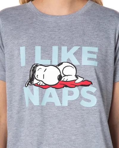 Vista 5 de INTIMO Peanuts para mujer Snoopy I Like Naps Character Sleep - Conjunto de pijama, pantalones cortos