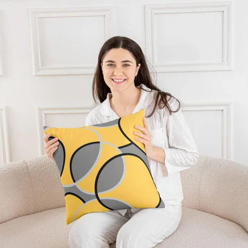 Vista 69 de Juego de 2 fundas de almohada abstractas de 16 x 16 pulgadas para niños, niñas, adolescentes, decoración de dormitorio, moderna a rayas, decoración