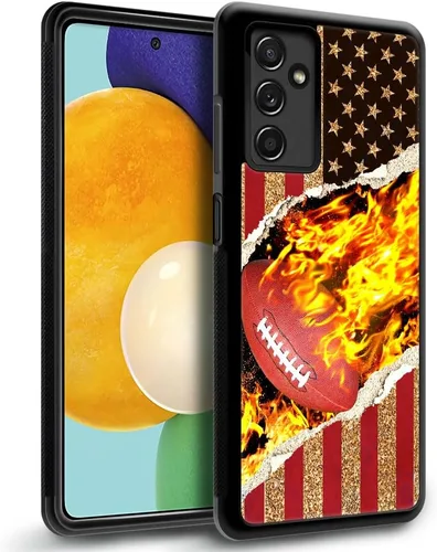 Vista 9 de Funda compatible con Samsung Galaxy A13, funda protectora de fútbol americano para hombres y mujeres, goma de silicona suave antideslizante y a