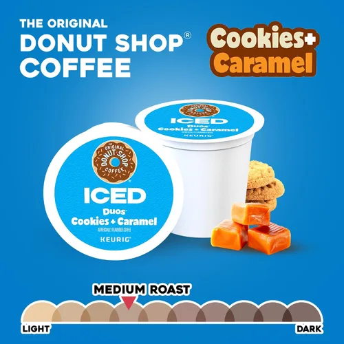 Vista 6 de The Original Donut Shop ICED Duos Cookies + Caramel Coffee, Keurig Cápsulas K-Cup de una sola porción, 60 unidades (6 paquetes de 10)