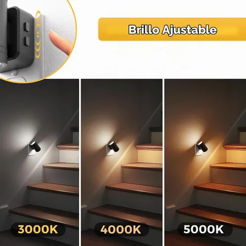Vista 4 de L LOHAS LED - Luz nocturna LED, luces nocturnas regulables enchufables en la pared, paquete de 2, luz nocturna de 3CCT para niños, giratoria 180°