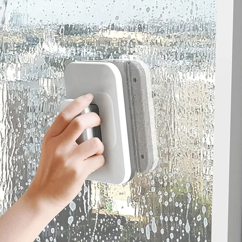 Vista 4 de Limpiador magnético de ventanas de doble cara, mango grande, herramienta de limpieza de ventanas de plástico de alta resistencia para gafas de 3 a