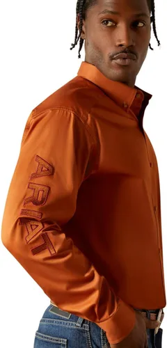 Vista 62 de Ariat Camisa de sarga con logotipo del equipo para hombre