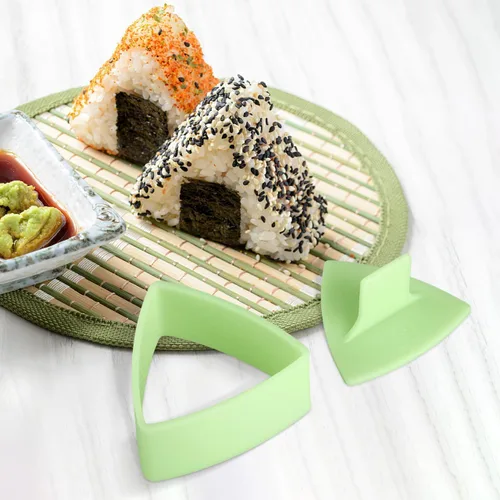 Vista 8 de UPKOCH Molde de sushi triangular, fabricante de bolas de arroz, prensa antiadherente para onigiri, fabricante de moldes de sushi, verde claro