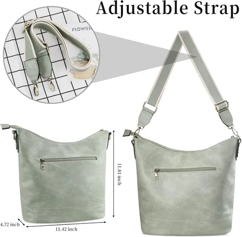 Vista 6 de FUKUYIN Bolso de mano para mujer, bolso de hombro de piel sintética suave para mujer, bolso bandolera grande para mujer