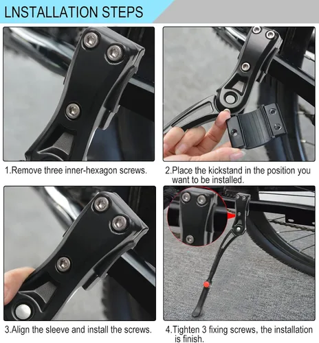 Vista 7 de TOPCABIN Soporte ajustable de aleación de aluminio para bicicleta, negro, para bicicletas de 24 a 28 pulgadas