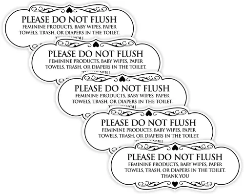Vista 77 de Signs ByLITA Designer Please Do Not Flush Etiqutte Letrero (negro) - Pequeño 1 paquete