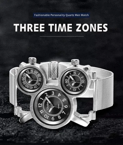 Vista 3 de Oulm Reloj de pulsera deportivo militar de cuarzo para hombre