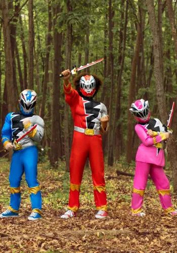 Vista 4 de Disfraz de Power Rangers Dino Fury Ranger Rojo para Niños Multicolor