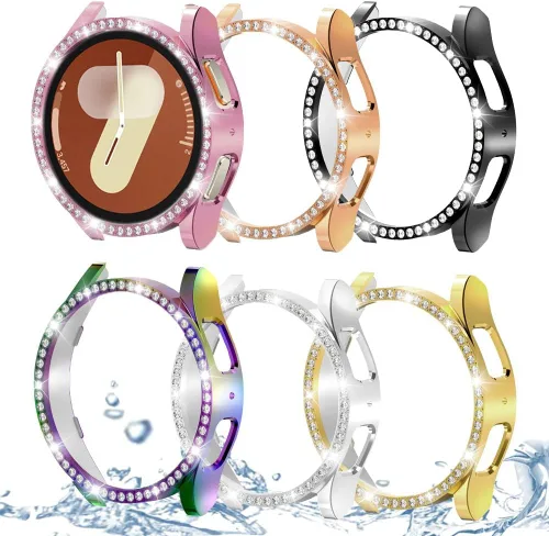 Vista 111 de DEALELE Paquete de 1 + 3 fundas compatibles con Samsung Galaxy Watch 7 Ultra (1.772 pulgadas), funda protectora de policarbonato transparente