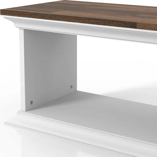 Vista 10 de 24/7 Shop at Home Xander Farmhouse - 3 estantes abiertos de madera de 63 pulgadas, consola de TV flotante para sala familiar, sala