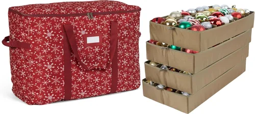 Vista 45 de Covermates Keepsakes Bolsa de almacenamiento ajustable para adornos, con asas de transporte, protección acolchada, ruedas dobles, almacenamiento